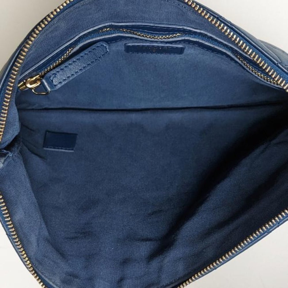 SOLD Chanel Medium O Case Blue Lambskin Leather Clutch  Pouch - Picture 3 of 6